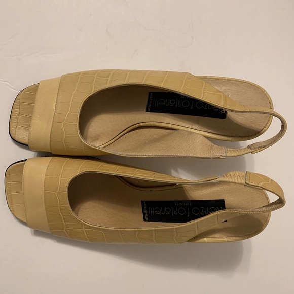 Renzo Fontanelli Vintage Block Heel Sling Back Sandals Women's Size 8B - Picture 2 of 11